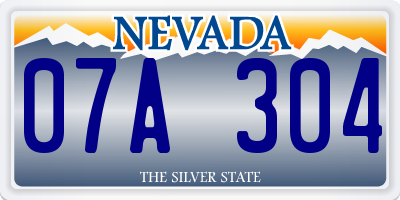 NV license plate 07A304