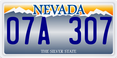 NV license plate 07A307