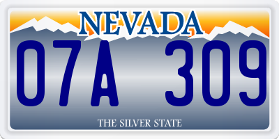 NV license plate 07A309