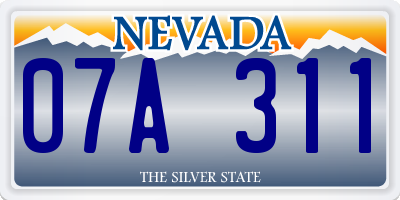 NV license plate 07A311