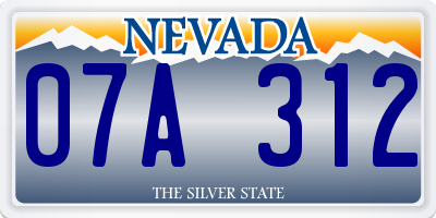 NV license plate 07A312