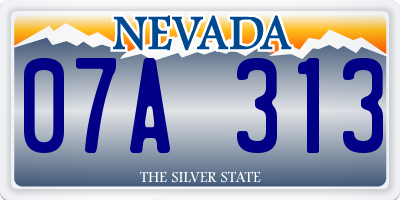 NV license plate 07A313