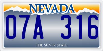 NV license plate 07A316