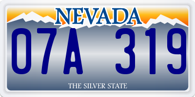 NV license plate 07A319