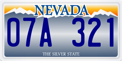 NV license plate 07A321