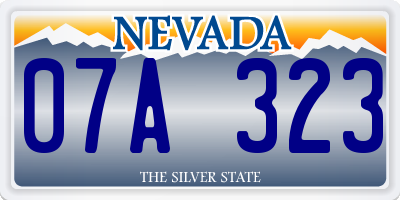 NV license plate 07A323