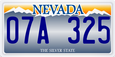 NV license plate 07A325