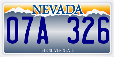 NV license plate 07A326