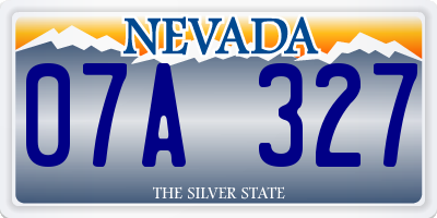 NV license plate 07A327