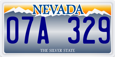 NV license plate 07A329