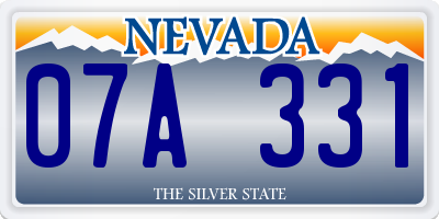 NV license plate 07A331