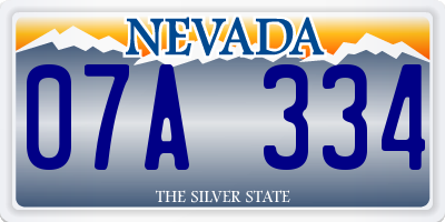 NV license plate 07A334