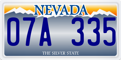 NV license plate 07A335