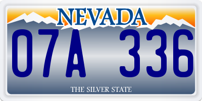 NV license plate 07A336