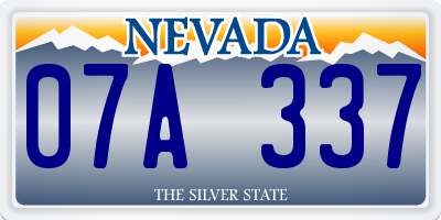 NV license plate 07A337