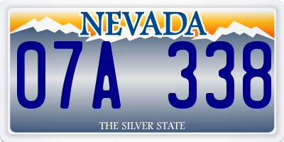 NV license plate 07A338