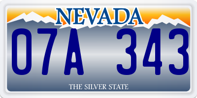 NV license plate 07A343