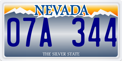 NV license plate 07A344