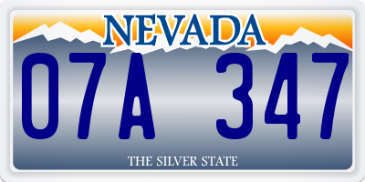 NV license plate 07A347