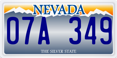 NV license plate 07A349