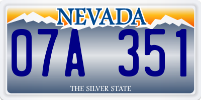 NV license plate 07A351