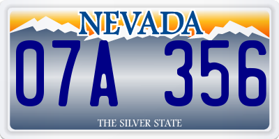 NV license plate 07A356