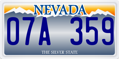 NV license plate 07A359