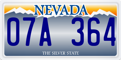 NV license plate 07A364