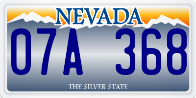 NV license plate 07A368