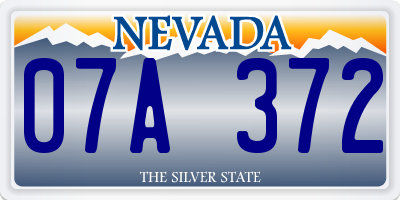 NV license plate 07A372