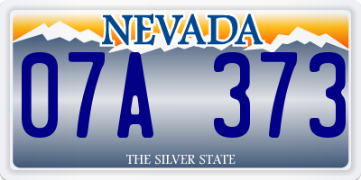 NV license plate 07A373