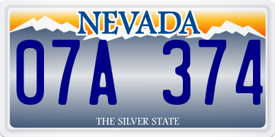 NV license plate 07A374