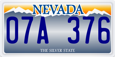 NV license plate 07A376