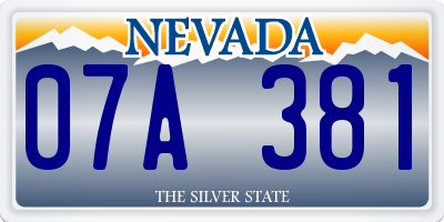 NV license plate 07A381