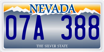 NV license plate 07A388