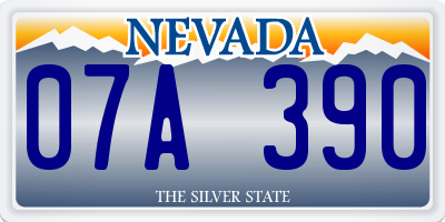 NV license plate 07A390