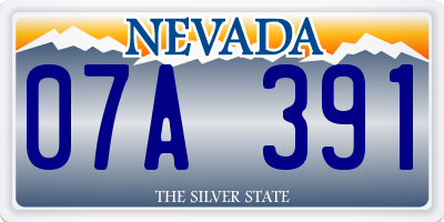 NV license plate 07A391