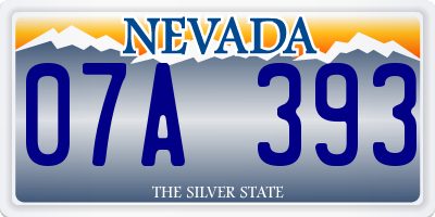 NV license plate 07A393