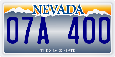 NV license plate 07A400