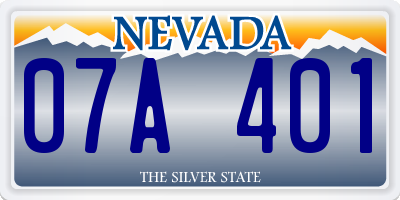 NV license plate 07A401