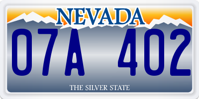 NV license plate 07A402