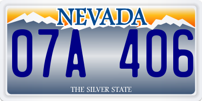 NV license plate 07A406