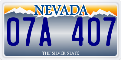 NV license plate 07A407