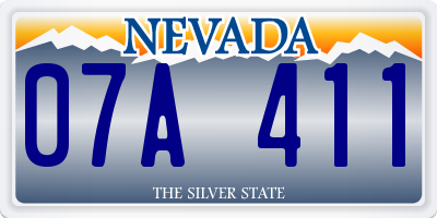 NV license plate 07A411