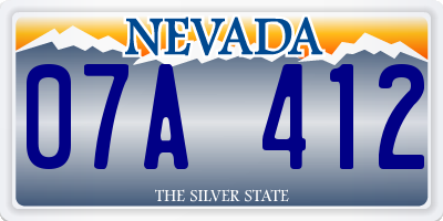 NV license plate 07A412