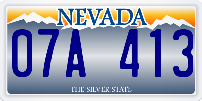 NV license plate 07A413