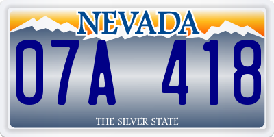 NV license plate 07A418