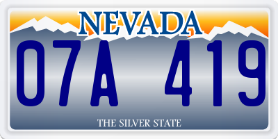 NV license plate 07A419