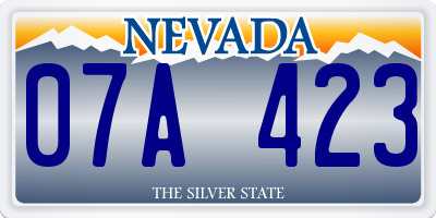 NV license plate 07A423