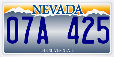 NV license plate 07A425